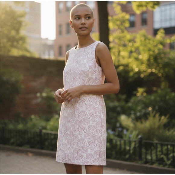 Victoria Beckham for Target Dress Womens XL Pink Floral Shift Jackie O Jacquard - Picture 14 of 14